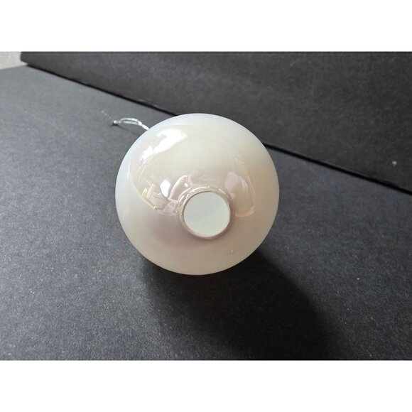 6 Vintage Iridescent Glass Teardrop & Round Christmas Ornaments With Silver Str - Picture 5 of 7